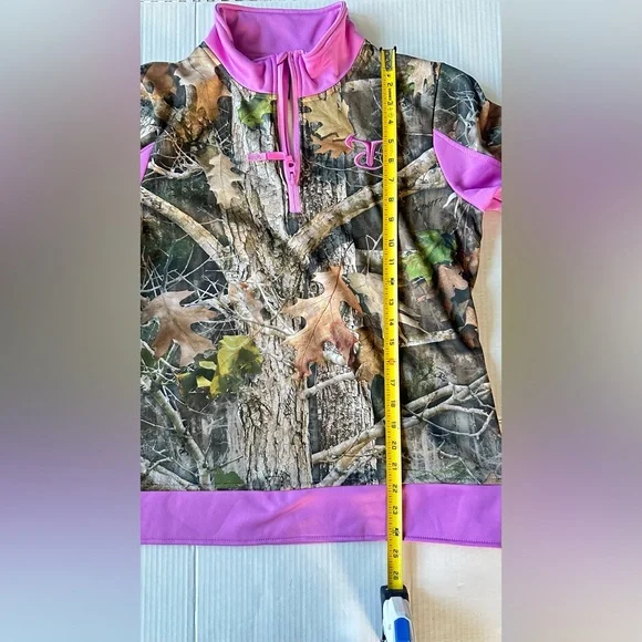 True Timber Pink Camo Hoodie Sweatshirt Women's Large 1/4 Zip True Cam - Picture 8 of 11